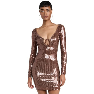 Bardot Women's Verona Sequin Mini Dress - Stunning Chocolate Brown Elegance