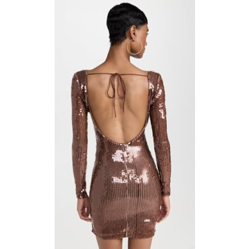 Bardot Verona Sequin Mini Dress - Chocolate Brown Elegance