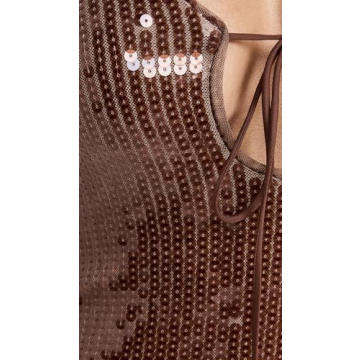 Bardot Verona Sequin Mini Dress - Chocolate Brown Elegance