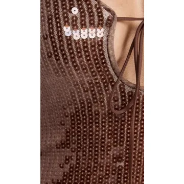 Bardot Verona Sequin Mini Dress - Chocolate Brown Elegance