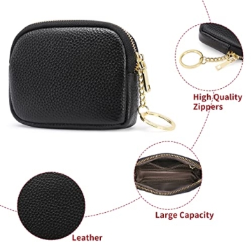 SENDEFN Mini Coin Purse Stylish Leather Zipper Pocket