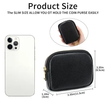 SENDEFN Mini Coin Purse Stylish Leather Zipper Pocket