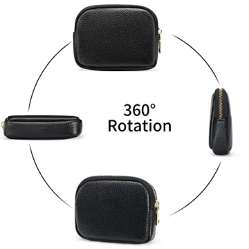 SENDEFN Mini Coin Purse Stylish Leather Zipper Pocket