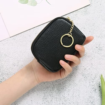 SENDEFN Mini Coin Purse Stylish Leather Zipper Pocket