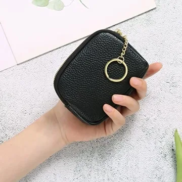 SENDEFN Mini Coin Purse Stylish Leather Zipper Pocket