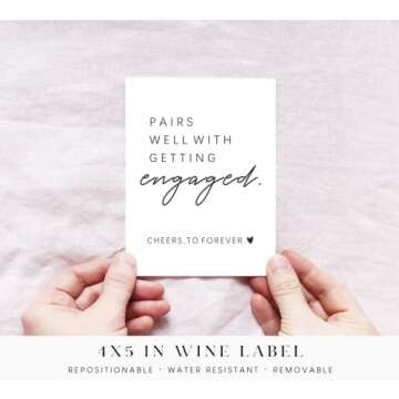 Stylish Engagement Wine Labels - Perfect Gift for Brides-To-Be