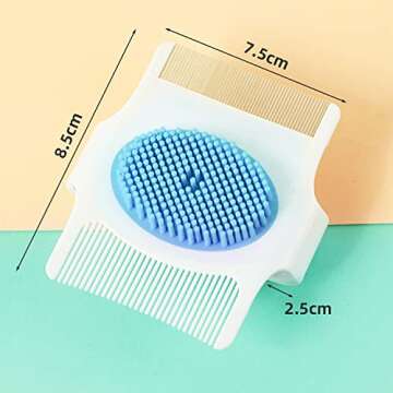 Cradle Cap Brush and Comb, Cradle Cap Brush Safe Baby's Scalp Brush with Soft Rubber Bristles, Help ...