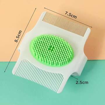 Cradle Cap Brush and Comb, Cradle Cap Brush Safe Baby's Scalp Brush with Soft Rubber Bristles, Help Gently Massage Care Scalp