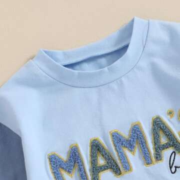FIOMVA Baby Boy Summer Clothes Newborn Bubble Romper Spring Toddler Mama's Boy Letter Bodysuit Cute Infant Outfit (A Mamas Boy Blue, 0-3 Months)