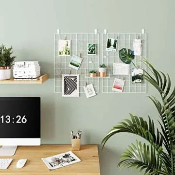 SONGMICS Wall Grid Photo Display Set of 2 - White