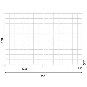 SONGMICS Wall Grid for Photo, Metal Wall Grid Panel, DIY Wire Photo Hanging Display, Set of 2, with S Hook, Clip, Hemp Cord, 16.5 x 12.2 Inches, White ULPP01W