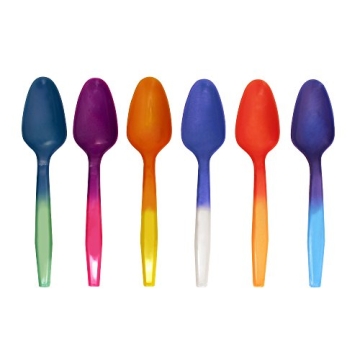 Color Changing Reusable Mood Spoon Set - 24 Assorted Colors, BPA Free, Fun for Ice Cream & Snacks!