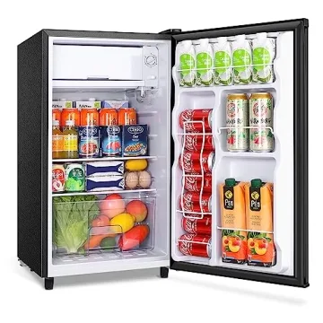 WANAI Full-Sized Single Door Mini Fridge with Freezer - 3.2 Cu.Ft Energy Efficient, Low Noise