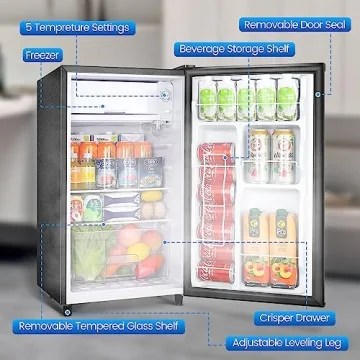 Energy Efficient 3.2 Cu.Ft WANAI Mini Fridge