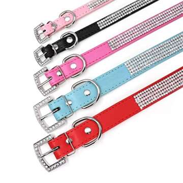 Stylish UMS Dog Collar with Rhinestones for Small Dogs
