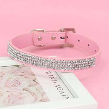Stylish UMS Dog Collar with Rhinestones for Small Dogs