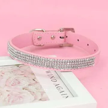 Stylish UMS Dog Collar with Rhinestones for Small Dogs