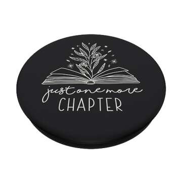 Just One More Chapter Floral Book Lover Reading Design PopSockets Adhesive PopGrip