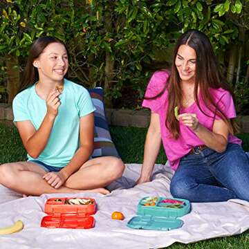 Bentgo® Fresh – Leak-Proof, Versatile 4-Compartment Bento-Style Lunch Box with Removable Divider, Portion-Controlled Meals for Teens and Adults On-The-Go – BPA-Free, Food-Safe Materials (Red)