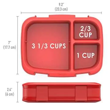 Bentgo® Fresh – Leak-Proof, Versatile 4-Compartment Bento-Style Lunch Box with Removable Divider, Portion-Controlled Meals for Teens and Adults On-The-Go – BPA-Free, Food-Safe Materials (Red)