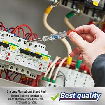 Amartisan 15-Piece Magnetic Screwdrivers Set, 5 Phillips Slotted Tips and Insulated Screwdriver Set (1000V)，Professional Cushion Grip