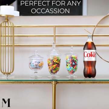 Mantello Candy Jar Apothecary Jars with Lids- for Candies Cookies Or Toiletries Size Assortment, 20 oz., 24 oz. and 28 oz.