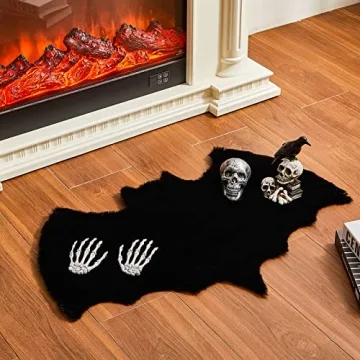 Xuhal Bat Rug Cozy Gothic Welcome Mat for Homes