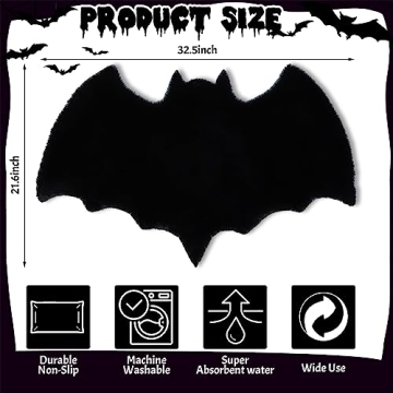 Xuhal Bat Rug Cozy Gothic Welcome Mat for Homes