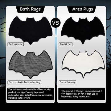 Xuhal Bat Rug Cozy Gothic Welcome Mat for Homes