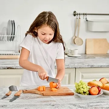 Kibbidea Kids Knife Set for Cutting, Baking 4pcs, Stainless Steel Knife Set- Children Friendly for Cutting Fruits Veggies Cake, Kids Kitchen Gifts