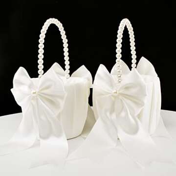 ATAILOVE Flower Girl Baskets Set for Elegant Weddings