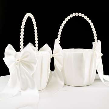 ATAILOVE Flower Girl Baskets Set for Elegant Weddings