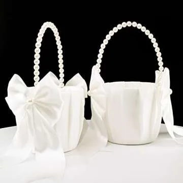 ATAILOVE Flower Girl Baskets Set for Elegant Weddings