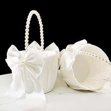 ATAILOVE Flower Girl Baskets Set for Elegant Weddings