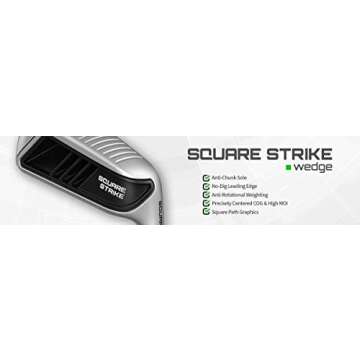 Square Strike Wedge, Black -Right Hand Pitching & Chipping Wedge for Men & Women -Legal for Tournament Play -Engineered by Hot List Winning Designer -Cut Strokes from Your Golf Game Fast