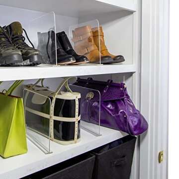 Bee Neat Acrylic Closet Shelf Dividers - Perfect Organizers for Home & Office