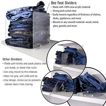 Superior Acrylic Shelf Dividers for Closet Organization