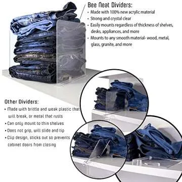 Superior Acrylic Shelf Dividers for Closet Organization