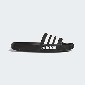 adidas Men's Adilette Shower Slides Black/White/White 8
