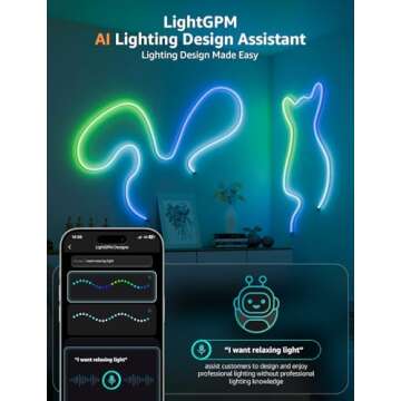 Lepro N1 AI Smart RGB Rope Lights for Christmas Decorations, LLM AI Generated Lighting, LightBeats Music Sync, Color Segment DIY, Voice Control Via App, 9.84ft Wi-Fi & Bluetooth LED Strip Lights
