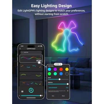 Lepro N1 AI Smart RGB Rope Lights for Christmas Decorations, LLM AI Generated Lighting, LightBeats Music Sync, Color Segment DIY, Voice Control Via App, 9.84ft Wi-Fi & Bluetooth LED Strip Lights
