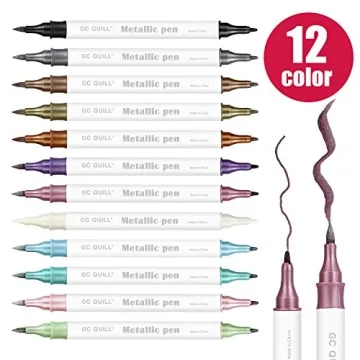 GC QUILL 12 Metallic Marker Pens for Crafting and More