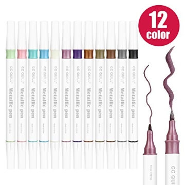 GC QUILL 12 Metallic Marker Pens for Crafting and More