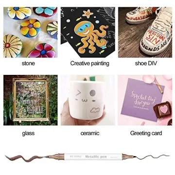 GC QUILL 12 Metallic Marker Pens for Crafting and More