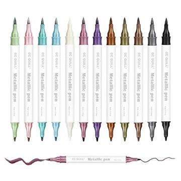 GC QUILL 12 Metallic Marker Pens for Crafting and More