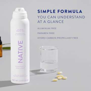 Native Deodorant & Body Spray Contains Naturally Derived Ingredients | Deodorant for Women and Men, All Day Odor Protection, Aluminum and Hydrocarbon Propellant Free | Lilac & White Tea