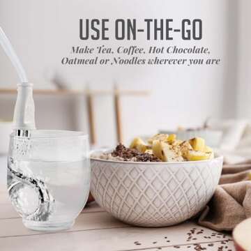 OVENTE Electric Immersion Water Heater (Pack of 2), 300W Mini Submersible Instant Boiler for Coffee ...