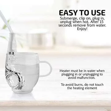 OVENTE Immersion Water Heater for Coffee and Tea