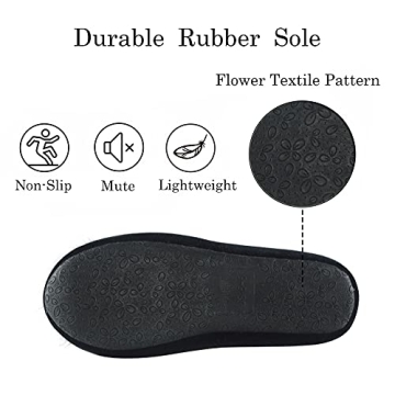 GRITHEIM Women's Fuzzy Pom Pom Feather Velvet House Slippers Sexy Cozy Bedroom Slippers for Ladies Non-slip Sole Indoor Outdoor Black 7-8