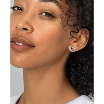 Kendra Scott Ari Heart Stud Earrings for Women, Fashion Jewelry, 14k Gold-Plated, Neon Pink